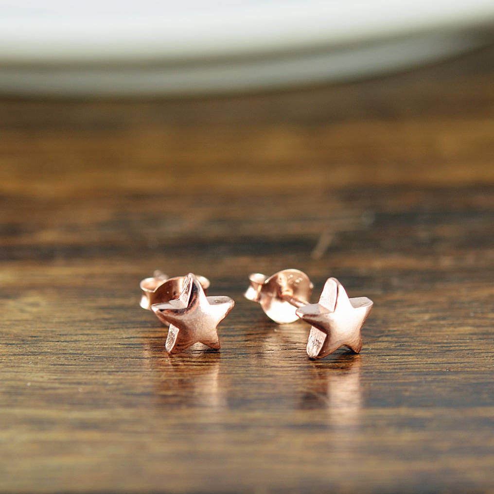 Rose Gold Stud Earrings - Star Earrings - Stud Earrings - Celestial Star Earrings - Tiny Stud Earrings - Cute Earrings