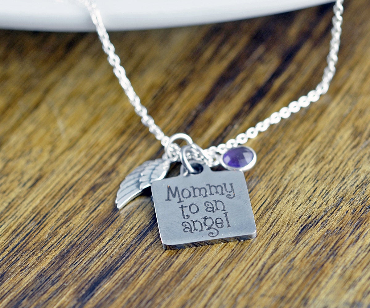 Mommy To An Angel Necklace, Child Loss, Miscarriage Necklace, In Memory, Sympathy Gift, Remembrance Necklace, Memorial Necklace