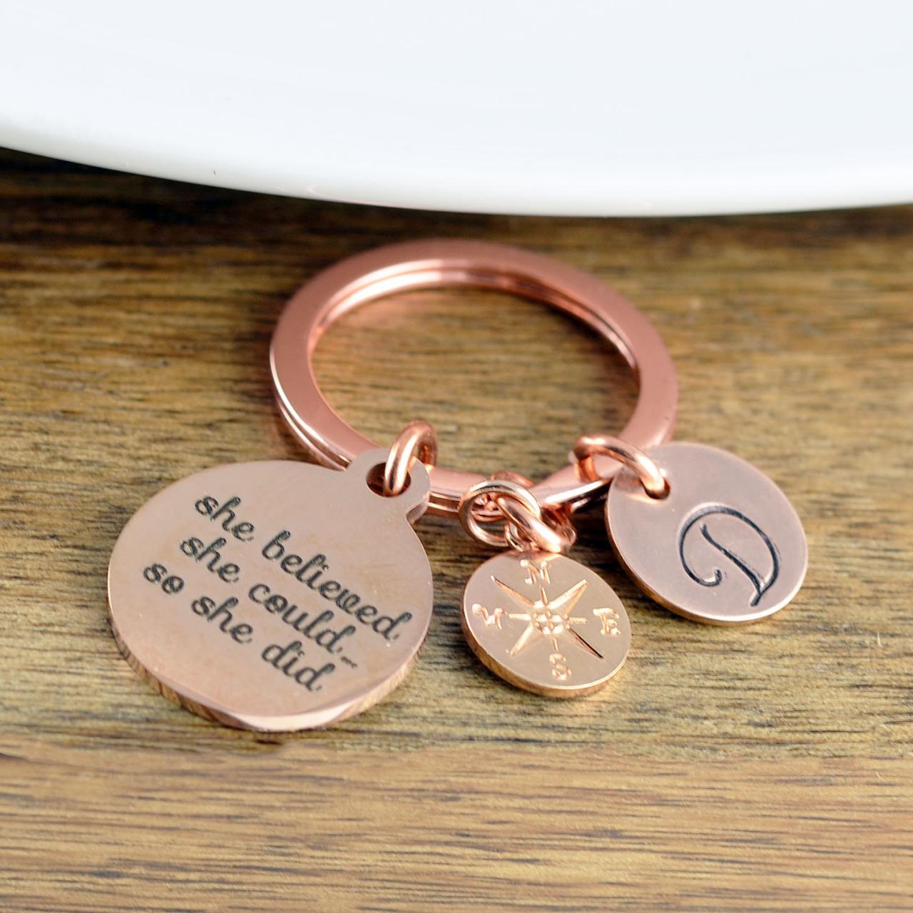 She Believed She Could, Graduation Gift, Personalized Graduation Keychain, Class Of 2019, Senior Gift, College Graduation