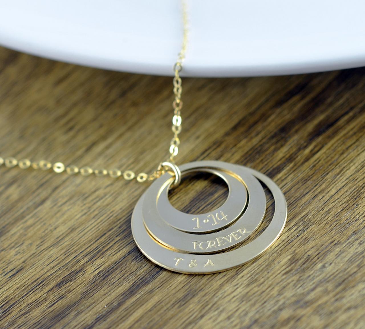 Gold Washer Necklace, Washer Jewelry, Washer Pendant, Triple Washer Necklace, Gold Necklace, Gold Jewelry, Gift For Her, Gift For Wife