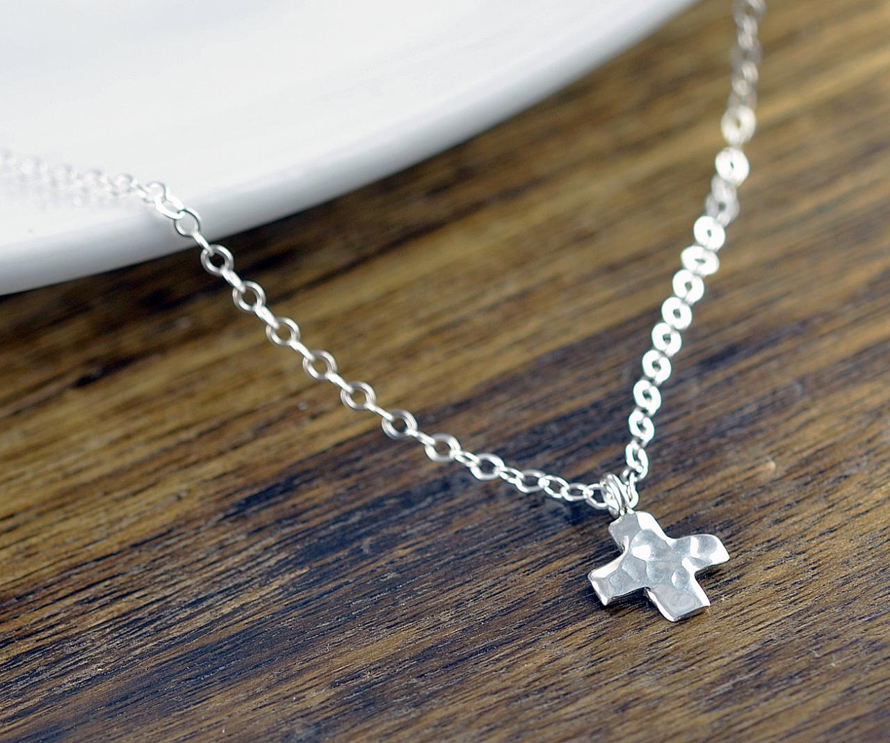 Silver Cross Necklace - Cross Necklace - Tiny Cross Necklace - Everyday Necklace - Gift For Her - Delicate Necklace - Layering Necklace