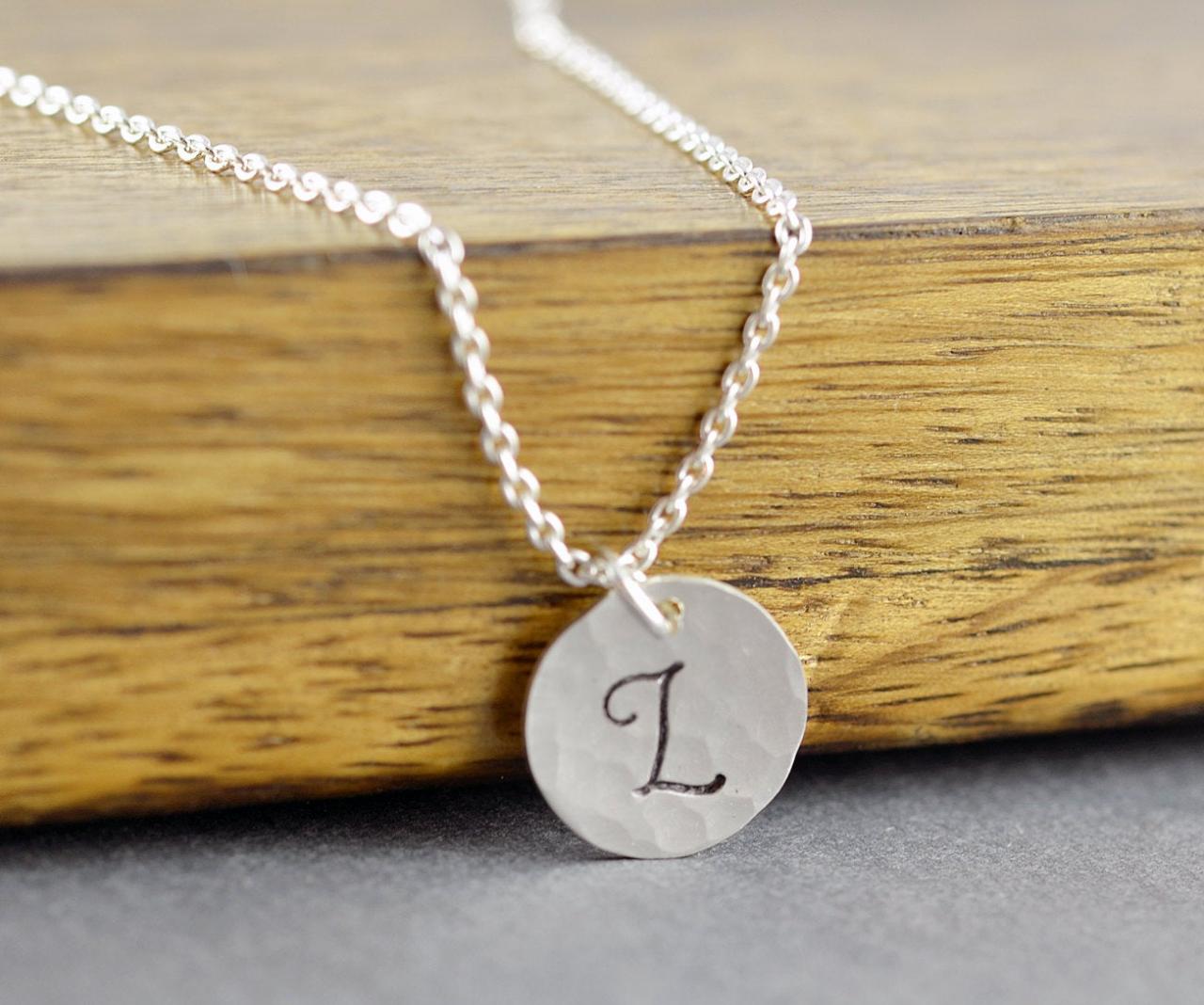 Sterling Silver Initial Necklace - Initial Jewelry - Initial Necklace - Hand Stamped Initial - Delicate Necklace - Layering Jewelry