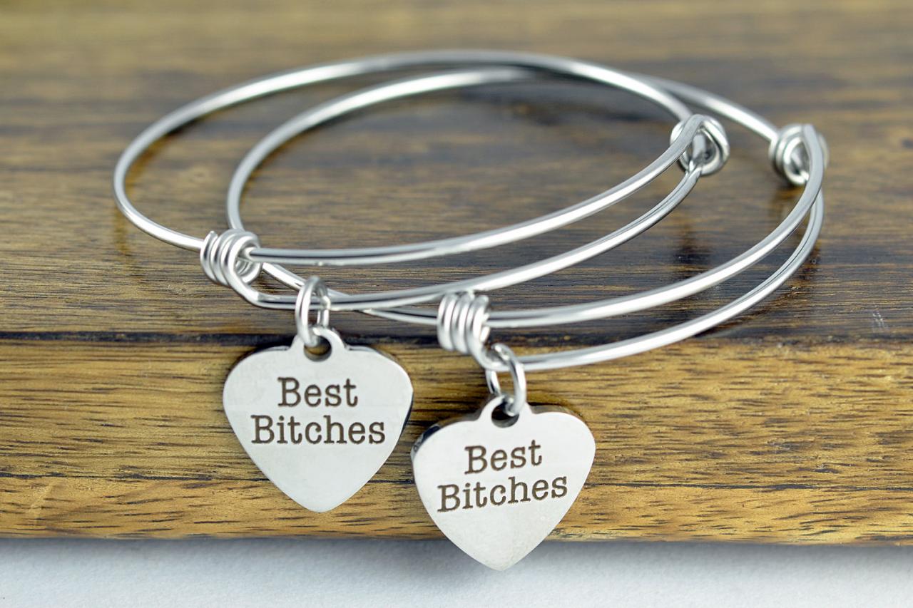 Best Friend Charm Bracelet - Best Bitches Bracelets - Bff Gifts, Friendship Bracelet - Friend Gift Bracelet Set, Best Friends Jewelry