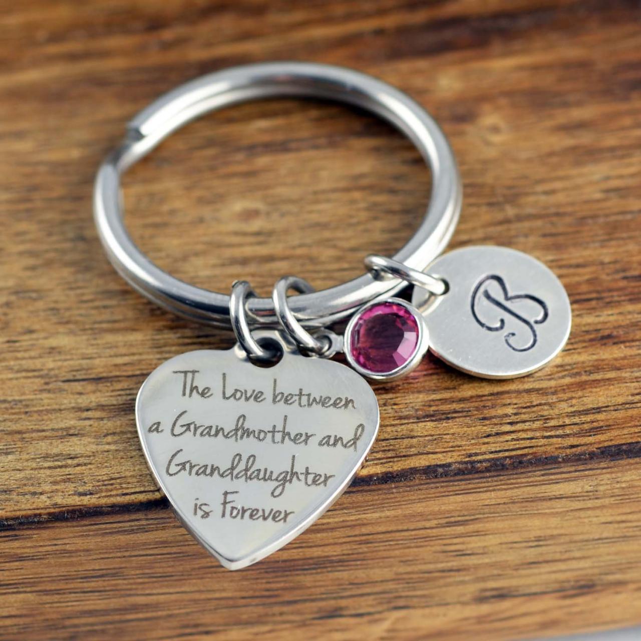 The Love Between A Grandmother And Granddaughter Is Forever Keychain, Gift For Grandmother, Gift For Grandma, Grandmother Gift, Grandma Gift