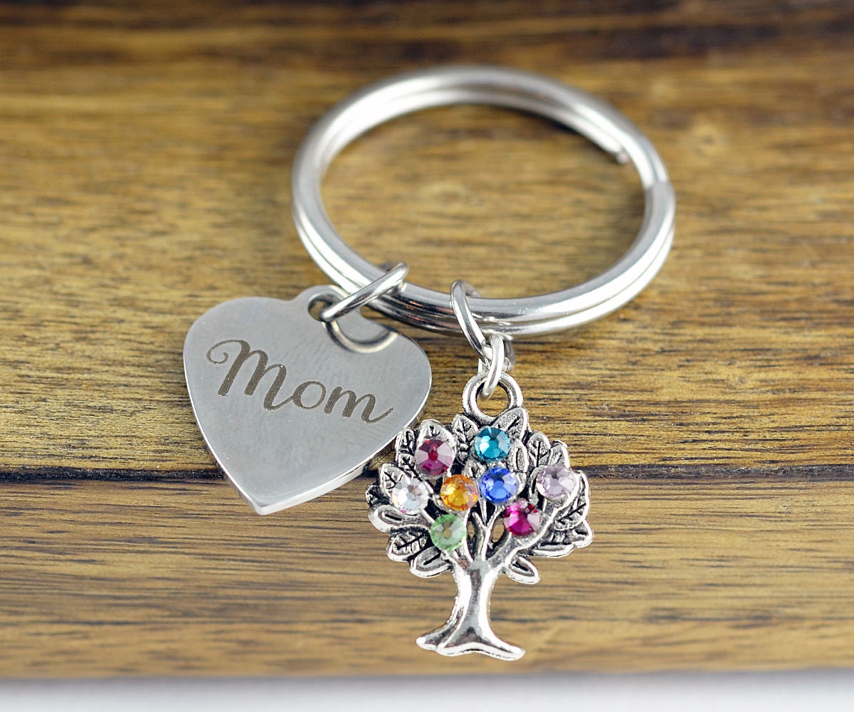 Personalized Mom Gifts - Gifts For Mom -mothers Day Gift - Birthstone Keychain - Grandma's Keychain - Mothers Keychain