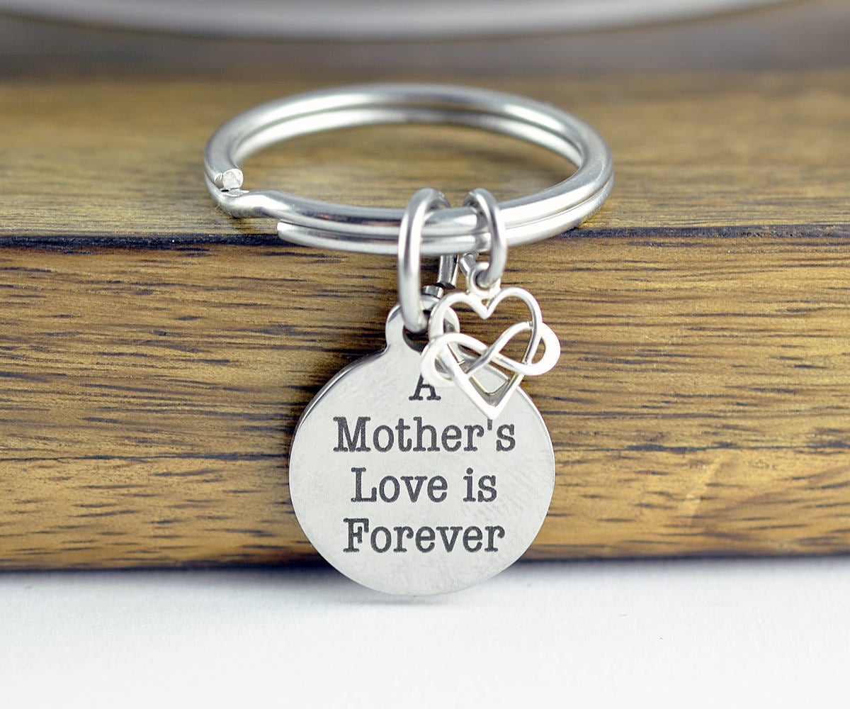 A Mothers Love Is Forever Keychain, Personalized Keychain, Engraved Keychain, Mother's Keychain, Gift For Mom, Mothers Day Gift