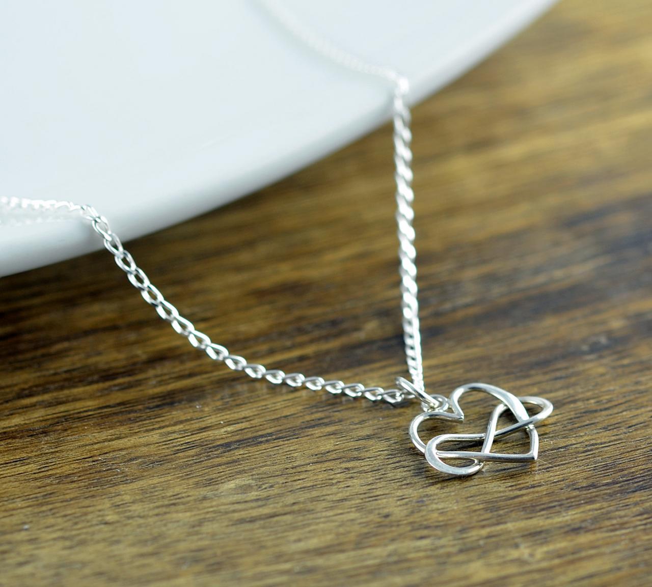Heart Infinity Necklace, Infinity Necklace, Wedding, Valentine, Necklace - Valentine's Day Necklace - Bridesmaid Necklace -gift For Wife