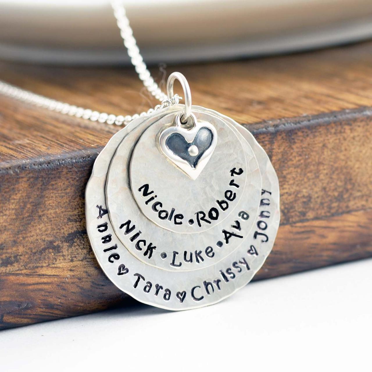 Personalized Silver Necklace, Mother's Necklace, Kids Name Necklace,  Mothers Day Gift, Grandmother Necklace, Grandmother Gift, Grandma