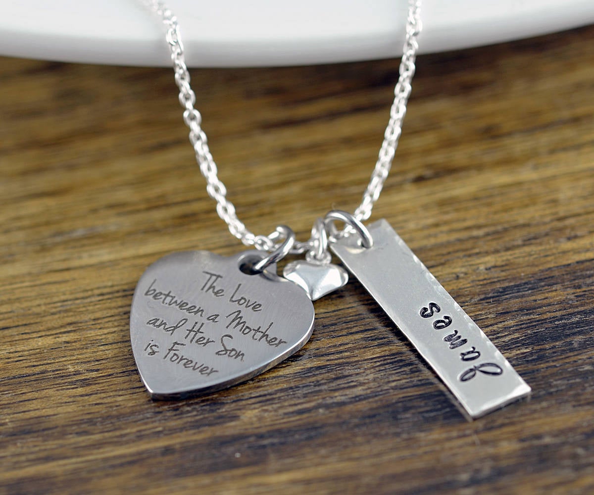 The Love Between A Mother And Her Son Is Forever Necklace / Mother And Son Gift, Mothers Jewelry, Mothers Day Gift, Mothers Necklace