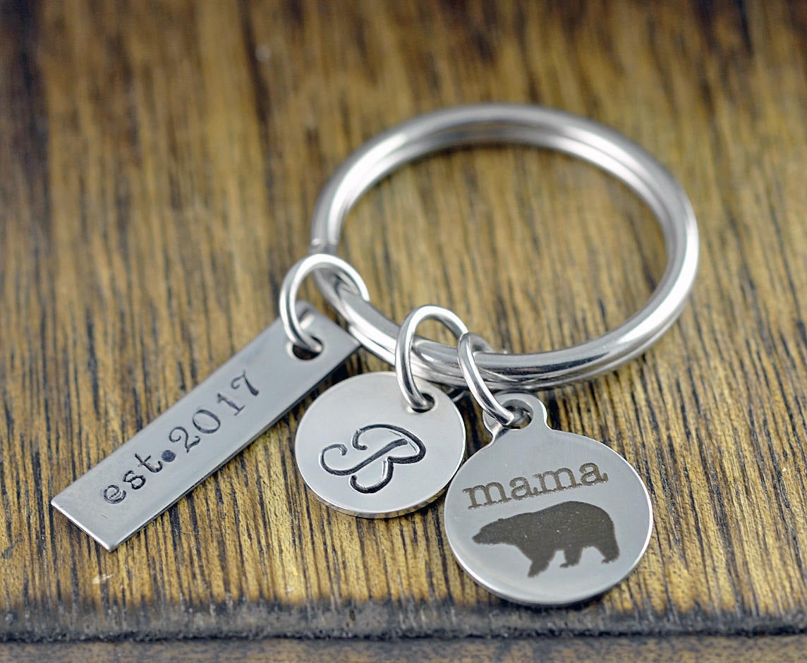 Mom Gift - Mama Bear Keychain - Mama Bear Jewelry - Mama Bear Jewelry - Mothers Keychain - Personalized Keychain For Mom