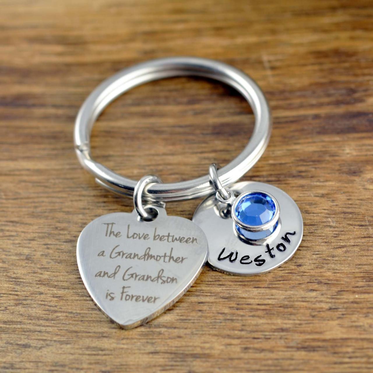 The Love Between A Grandmother And Grandson Is Forever Keychain, Gift For Grandmother, Gift For Grandma, Grandmother Gift, Grandma Gift