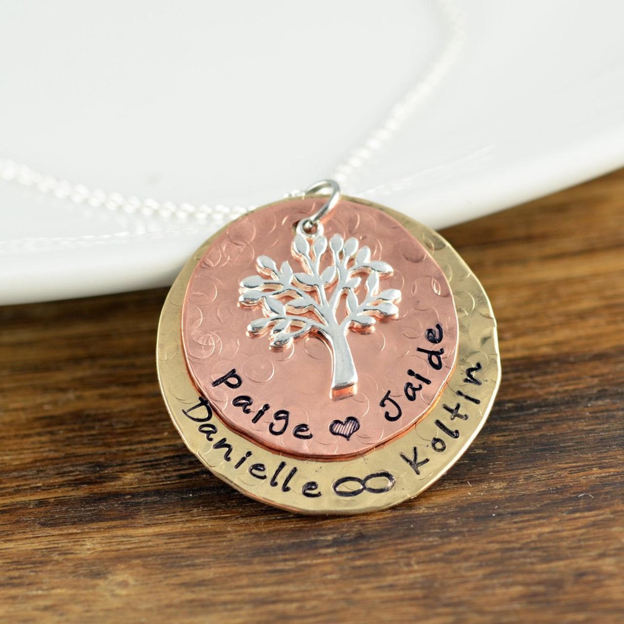 Personalized Family Tree Necklace, Personalized Grandma Gifts, Tree Of Life Necklace, Mother's Necklace, Personalized Necklace For Mom