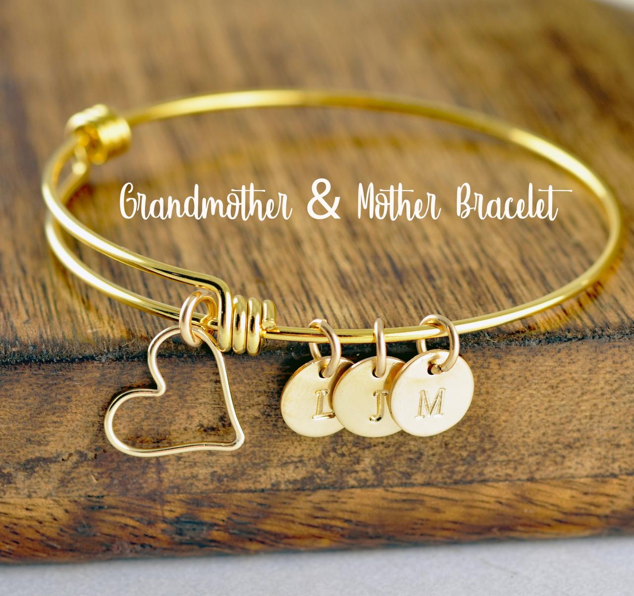 Gold Initial Bracelet, Mother's Bracelet, Grandma Bracelet, Family Bracelet, Gift For Her, Mothers Day Gift For Grandma, Mothers Day