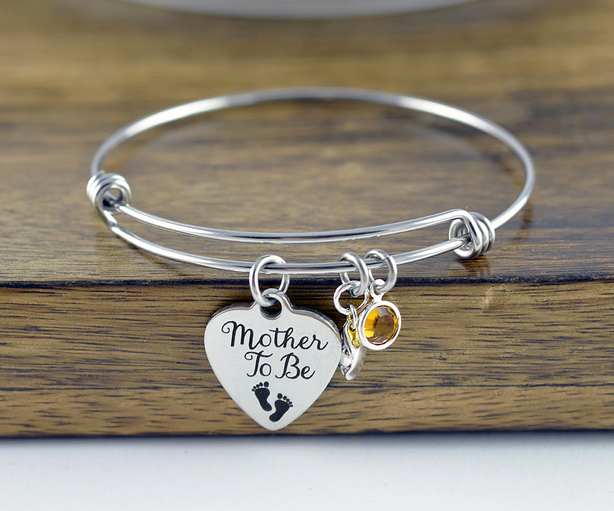 Mother To Be, Mother To Be Gift, Bangle Charm Bracelet, Gifts For Mom, Mothers Day Gift, Mother Bracelet, Peas In A Pod Jewelry, Peapod