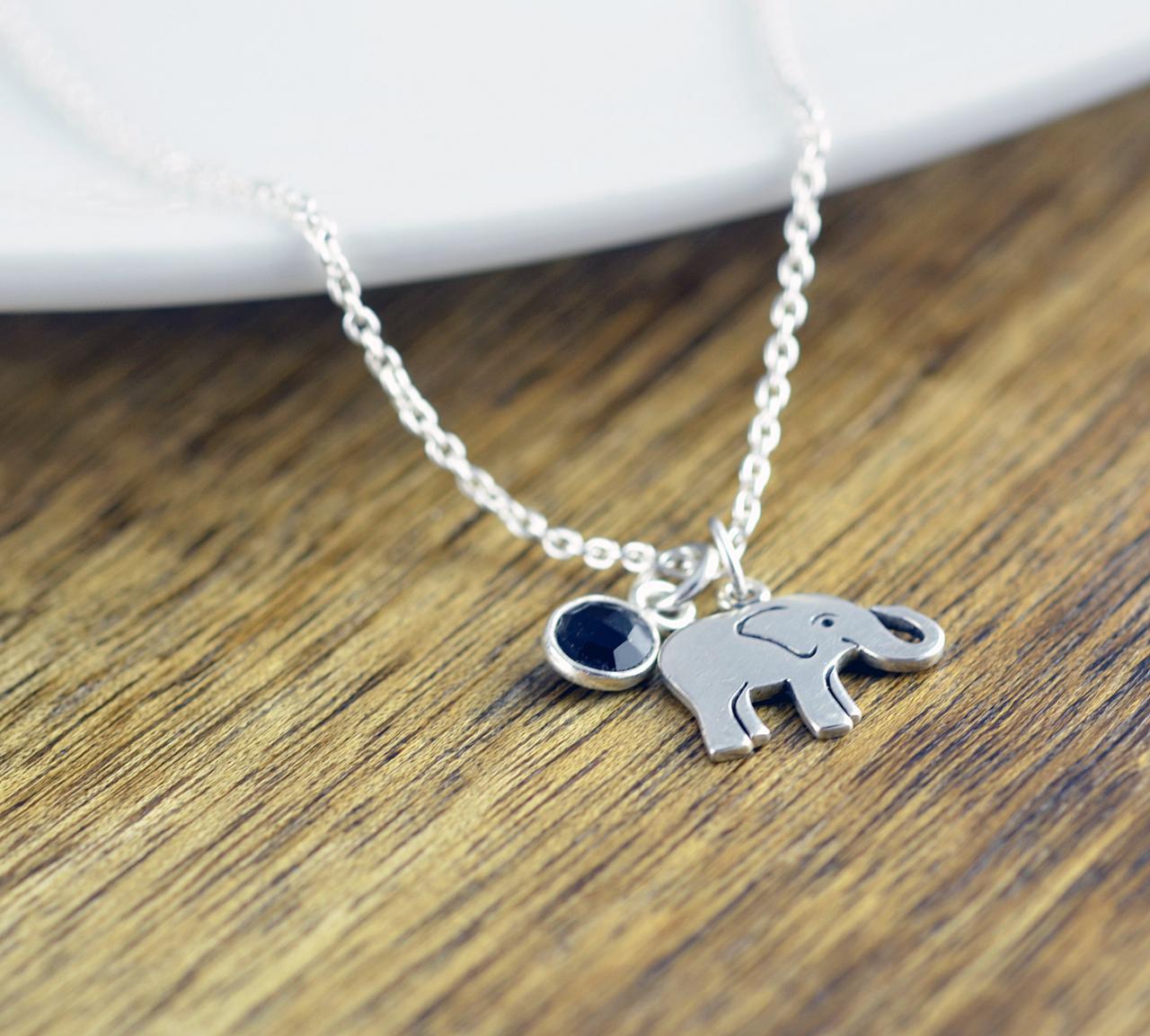 Elephant Necklace - Elephant Jewelry - Gemstone Necklace - Good Luck Elephant Necklace - Yoga Necklace - Yoga Jewelry - Christmas Gifts