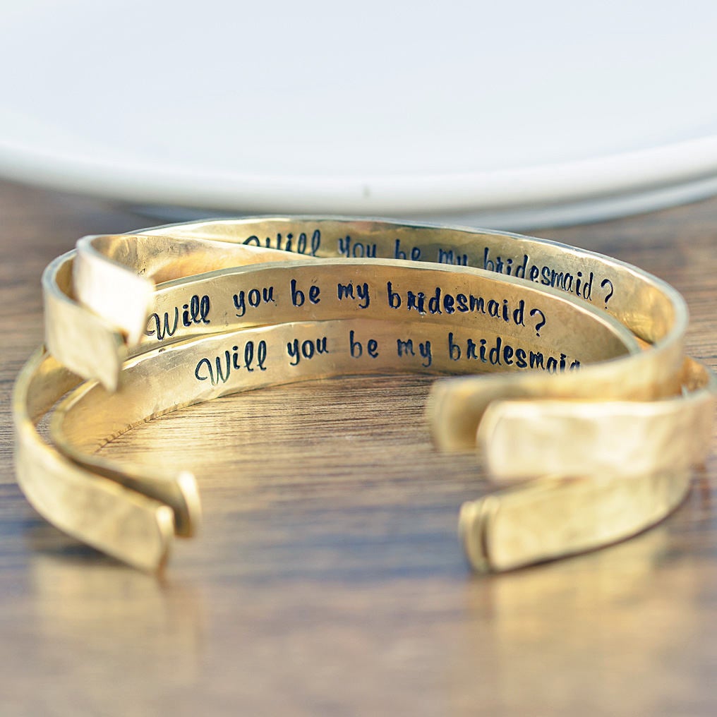 Gold Cuff Bracelet, Bride Tribe, Bridesmaid Gift, Will You Be My Bridesmaid, Bohemian Wedding Jewelry, I Couldn't Say I Do Without You