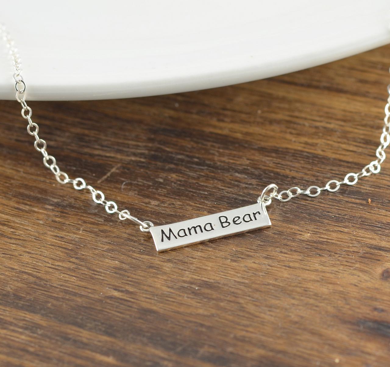 Mama Bear Necklace, Personalized Mother Necklace, Mommy Necklace, Mothers Day Gift, Gift For Mom, Mother's Jewelry, Mom Gift, Mom