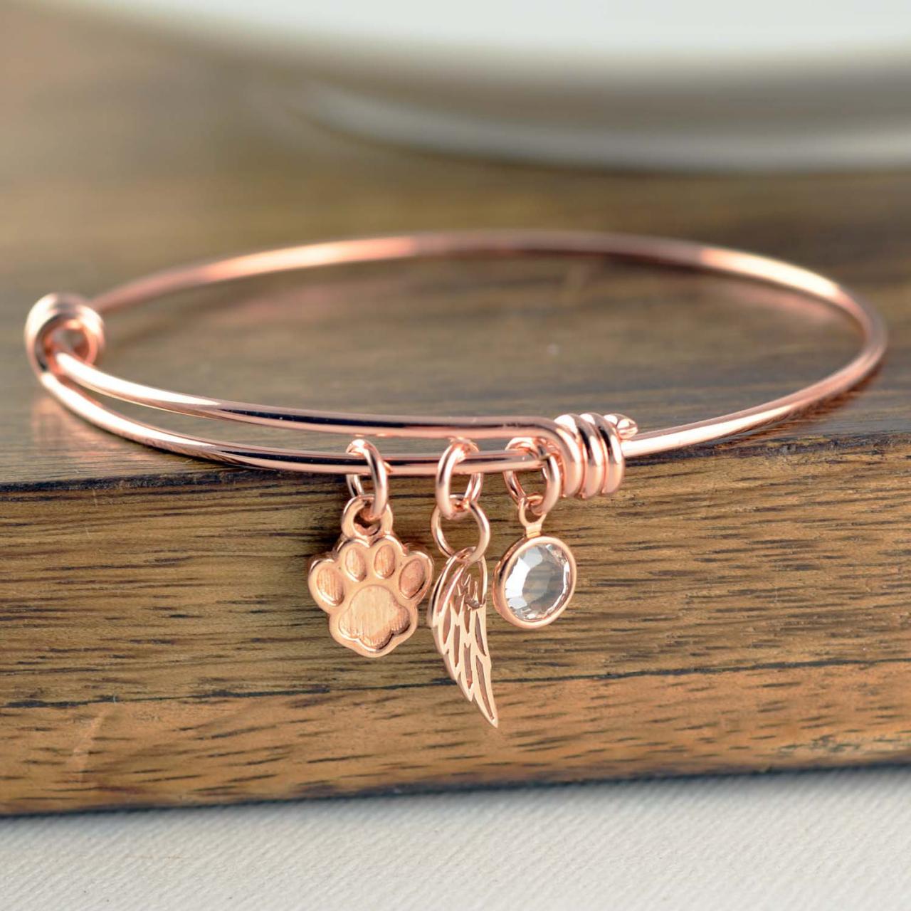 Rose Gold Dog Bracelet, Pet Jewelry, Animal Lover Bracelet, Pet Charm Bracelet, Dog Loss Gift, Pet Memorial Bracelet, Pet Loss Bracelet