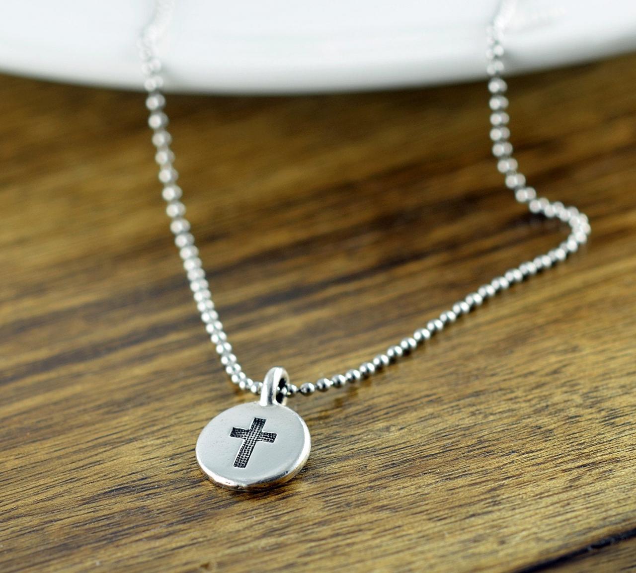 Mens Cross Necklace - Silver Cross Necklace - Mens Pewter Cross Necklace - Cross Necklace - Gift For Men - Mens Gift - Christian Gifts