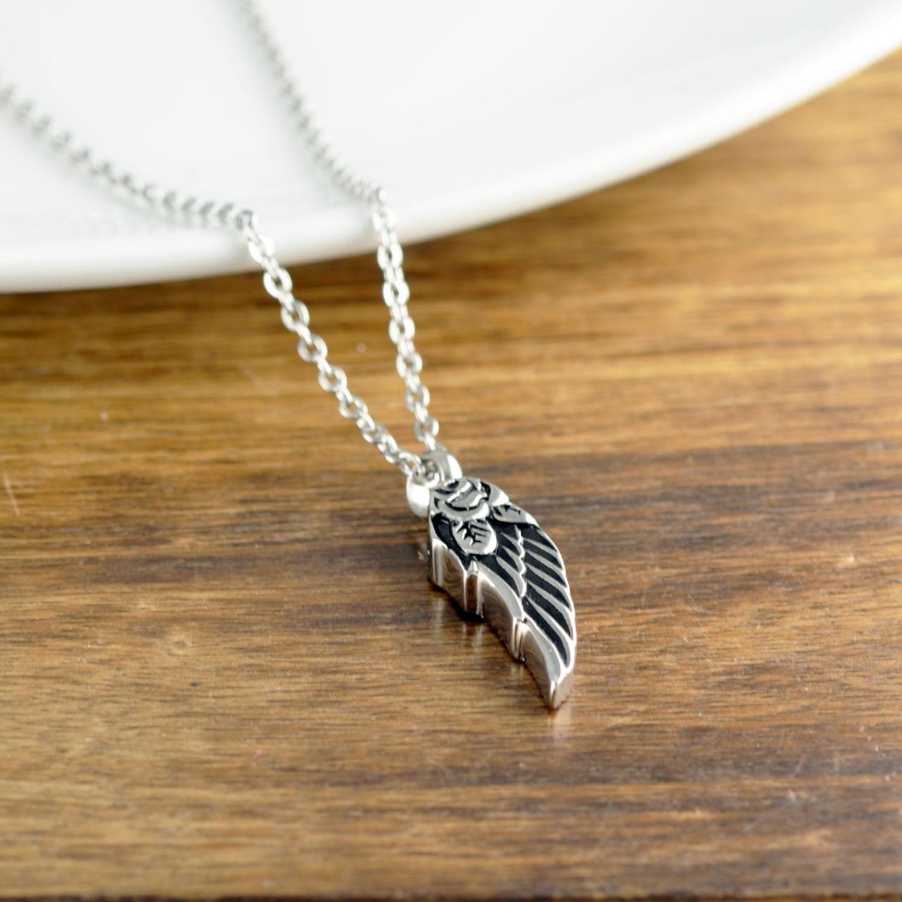 Angel Wing Necklace, Cremation Urn, Cremation Jewelry, Ash Jewelry, Cremation Pendant, Silver Wing Necklace, Cremation Necklace