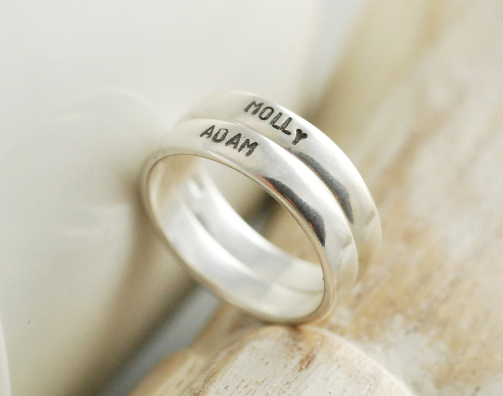 Personalized Stacking Rings, Womens Jewelry, Gift For Her, Mothers Day Gift ,hand Stamped Ring, Sterling Silver Ring