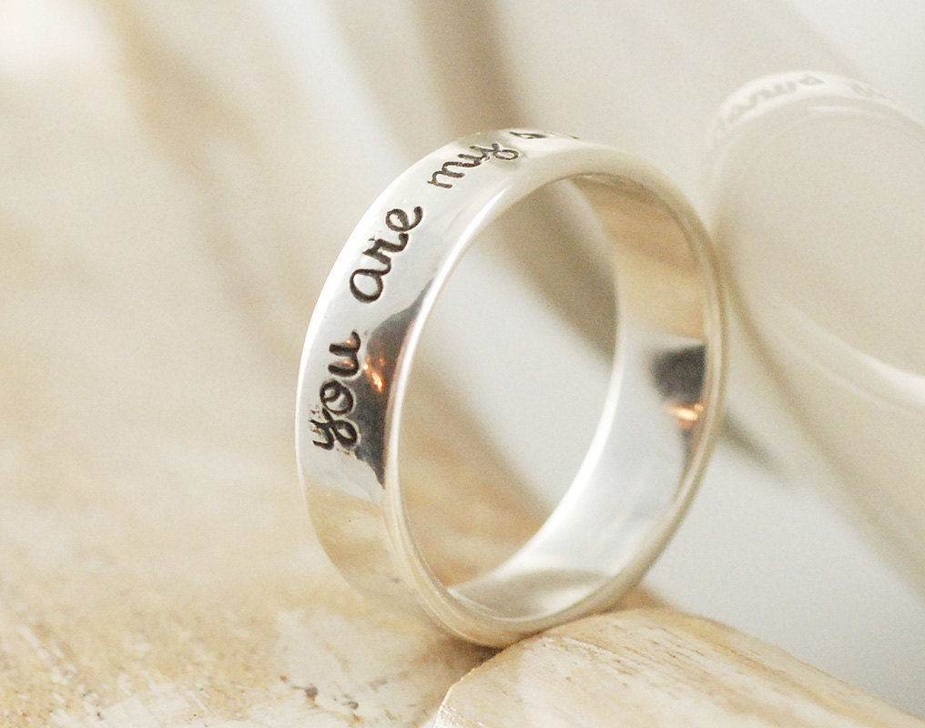 Personalized Ring, Womens Jewelry, You Are My Sunshine,hand Stamped Ring, Sterling Silver Ring