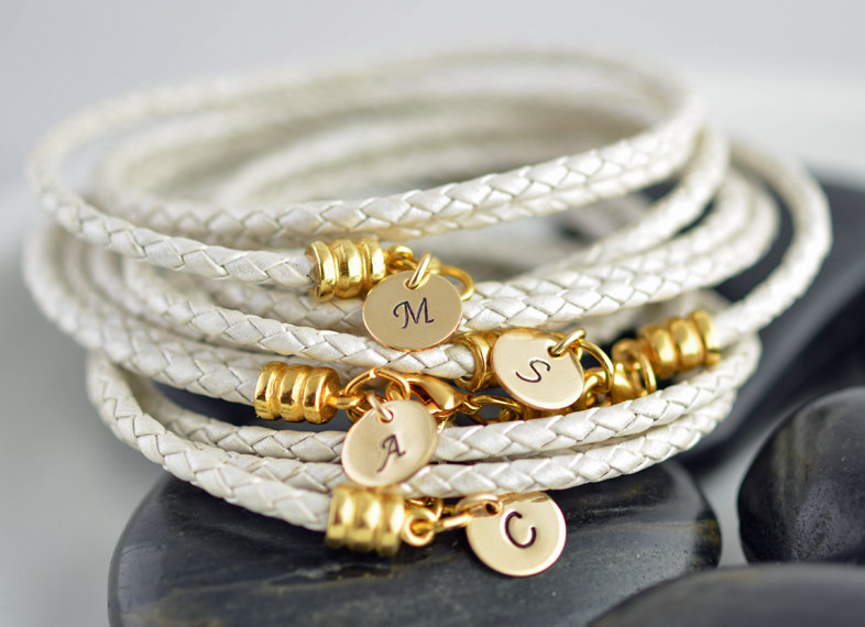 Monogrammed Bracelet Custom Charm Bracelet Bridesmaid Gift