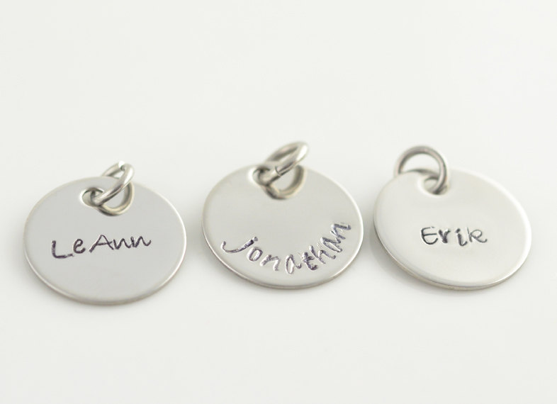 Add A Stainless Steel Name Or Word Charm, Personalized Disc