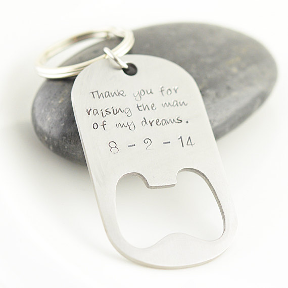 Personalized Key Chain, Hand Stamped Key Chain, Gift For Him, Fathers Day Gift, Hand Stamped Keychain Bottle Opener
