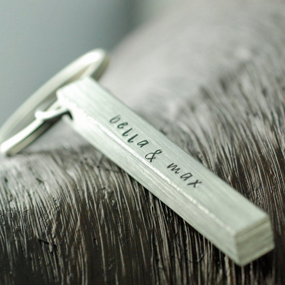 Personalized Key Chain, Hand Stamped Key Chain, Gift For Him, Valentines Day Gift