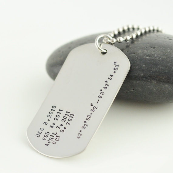 Hand Stamped Necklace, Handstamped Personalized Necklace,mens Personalized Jewelry, Dog Tag, Monogram Necklace,