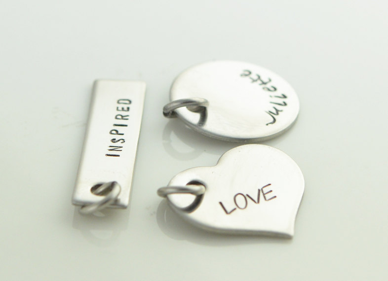 Add A Stainless Steel Initial/name Or Word Charm, Personalized Disc