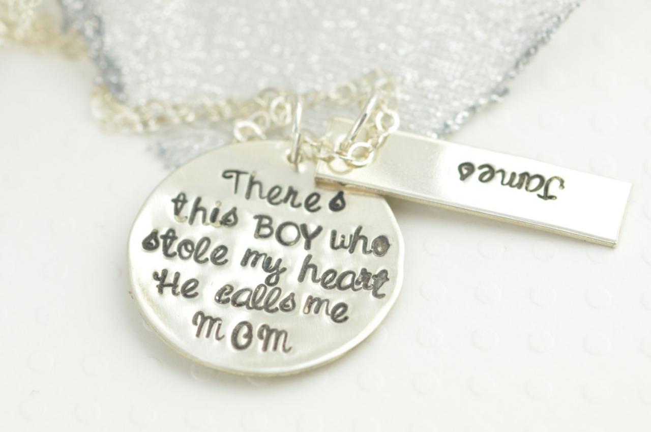 Personalized Necklace, Hand Stamped Necklace, Personalized Jewelry, Mommy Necklace, Sterling Silver Jewelry