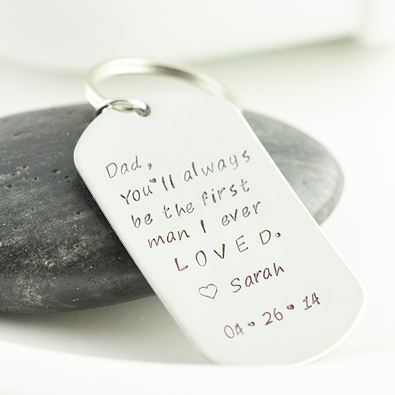 Personalized Key Chain, Hand Stamped Key Chain,gift For Him, Fathers Day Gift,