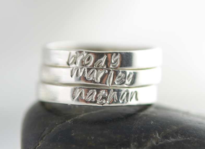 Personalized Ring, Womens Jewelry, Gift For Her, Mothers Day Gift ,hand Stamped Ring, Sterling Silver Ring