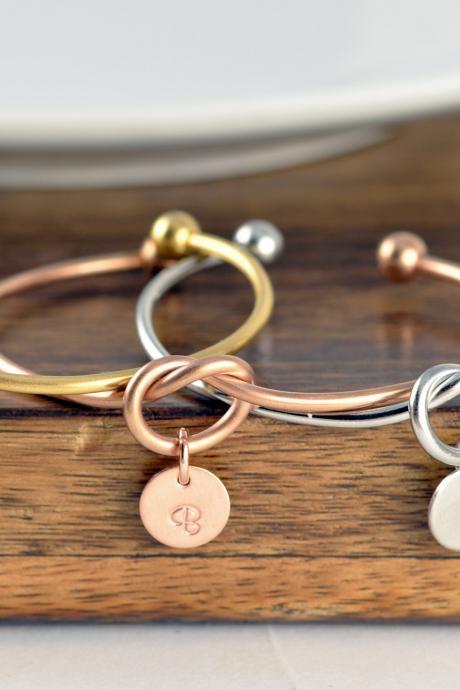 Knot Bracelet Cuff Bracelets Personalized Gift For Mom From Daughter Gift For Mom, Sterling Silver, Gold, Rose Gold, Knot Bracelet Women