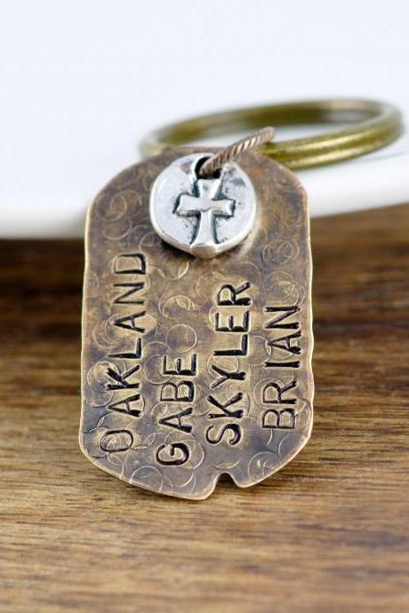 Personalized Keychain for Men, Personalized Keychain, Hand Stamped Mens Keychain, Mens Gifts, Gift for Husband, Religious Keychain