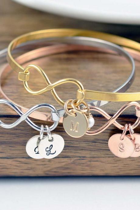 Personalized Mothers Day Bracelet, Infinity Bangle Bracelet, Mother&amp;#039;s Day Gift Personalized Infinity Jewelry Personalized Gift