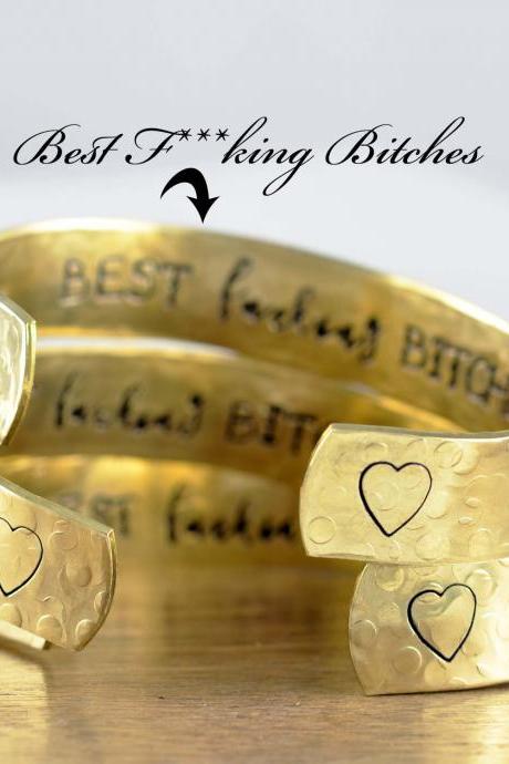 Best Bitches Bracelet, Secret Message Jewelry, Best Friend Jewelry, Best Friend Bracelets, Bridesmaid Bracelets, BFF Cuff, Personalized Gift
