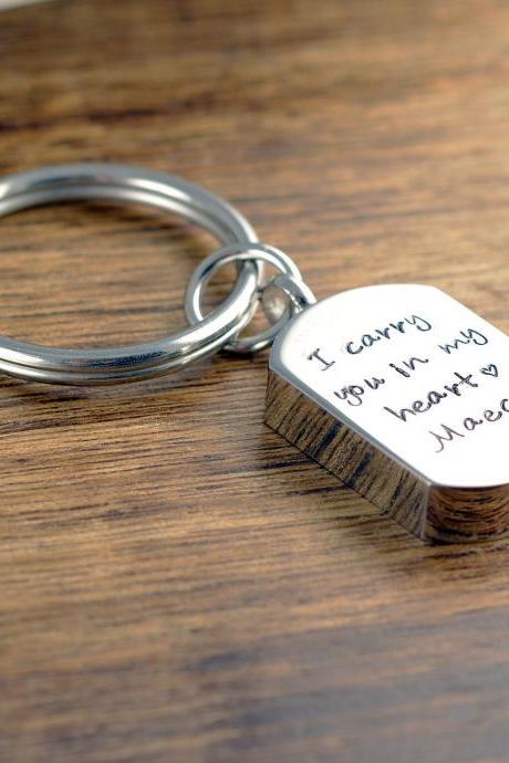 I carry you in my heart, Cremation Jewelry, Cremation keychain, Urn keychain For Ashes, Cremation keyring, Cremation Keepsake, Gift for Men
