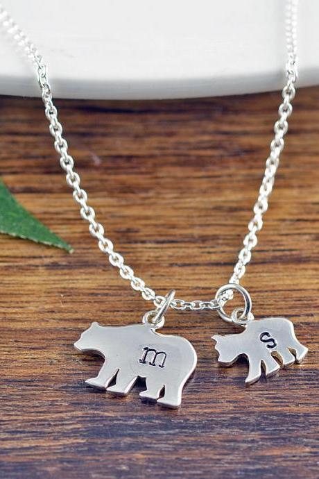 Mama Bear, Baby Bear Necklace - Mama Bear Jewelry - Bear Cubs Necklace - Bear Cub Jewelry - Mothers Necklace - Mom Necklace - Daughter Gift