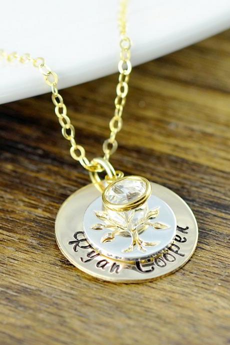 Family Tree Necklace, Mother Of Twins, Personalized Mommy Necklace, Gift For Mom Of Twins, Gift For Twin Mom, Mother's Necklace