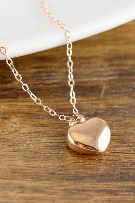 Rose Gold Heart Necklace - Cremation Jewelry, Ash Jewelry, Heart Cremation Pendant, Urn Necklace For Ashes, Cremation Necklace