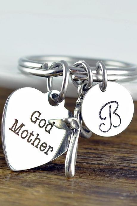 God Mother Keychain, God Mother Gift, Baptism Gift, Will You Be My Godmother, Godmother Proposal, Religious Keychain, Religious Gift