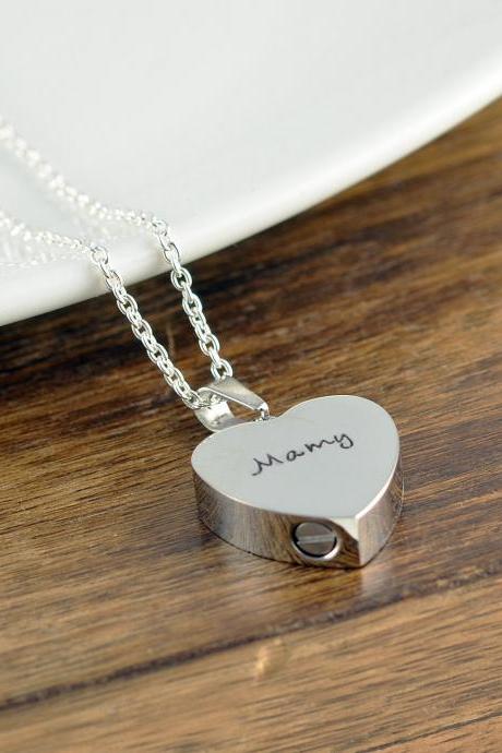 Personalized Cremation Jewelry, Ash Jewelry, Heart Cremation Pendant, Urn Necklace For Ashes, Silver Heart Necklace, Cremation Necklace