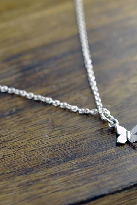Tiny Butterfly Necklace, Silver Butterfly Necklace, Butterfly Charm, Butterfly Jewelry, Dainty Jewelry, Gift for Women, gift for Her