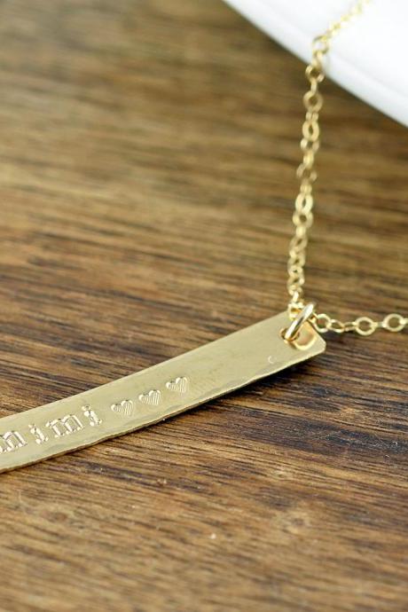 Gold Bar Necklace, Gold Necklace, Gold Name Necklace, Mimi Gift, Gifts for Mimi, Name Tags, Name Necklace, Name Plate