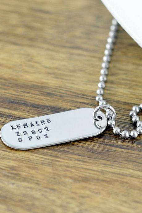 Personalized Mens Necklace, Dog Tag Necklace, Mens Jewelry, Mens Gift, Hand Stamped Necklace, Gift for Him, Pendant Necklace, Holiday Gift