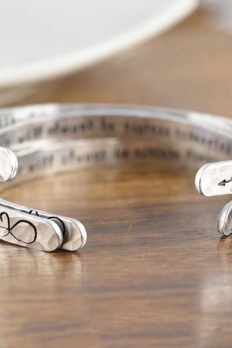 Cuff Bracelet, SISTERS Bracelet, Sisters Jewelry, Sisters Distance Gift, Sisters Side By Side, Sisters Connected By Heart, Sisters Cuff