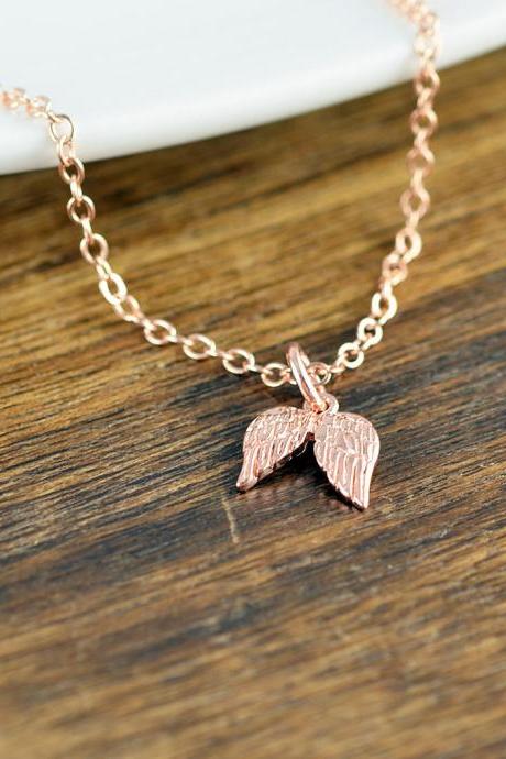 Rose Gold Wing Necklace, Sympathy Necklace, Memorial Necklace, Memorial Jewelry, Remembrance Gifts, Loss Gift, Loss of Loved One